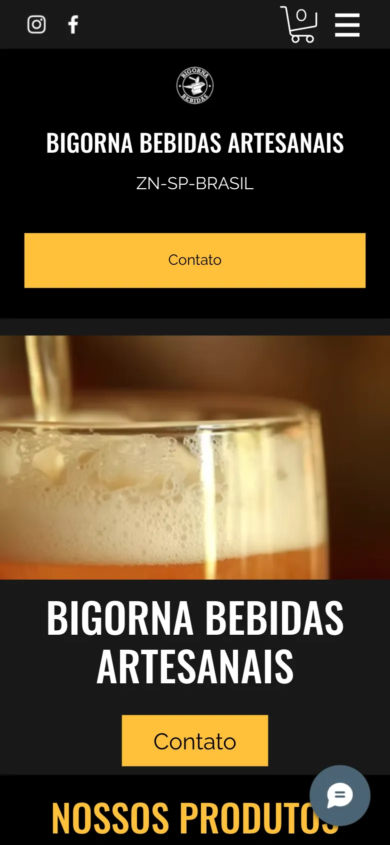 Site atual da Bigorna no celular