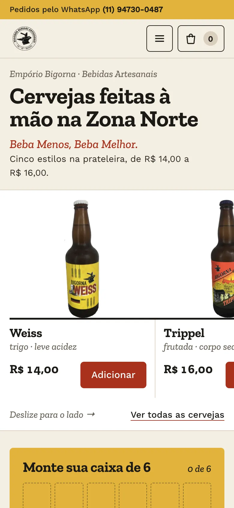 Proposta Empório no celular